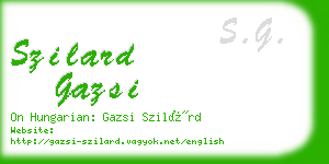 szilard gazsi business card